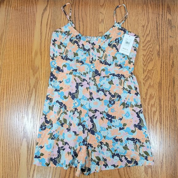 RVCA Pants - RVCA Woodstock Women’s Romper Size L (12) Multi-colored Floral 1 Piece